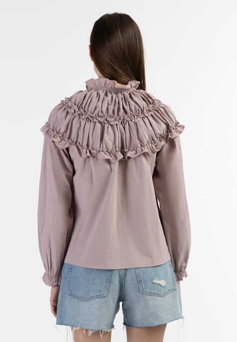 Dreimaster Bluse Damen alt rosa - Image 4