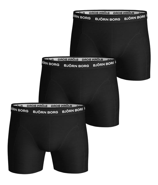 Björn Borg - 3 Paar Herren Cotton Rich Comfort Stretch Fit Boxershorts - Schwarz - Image 1