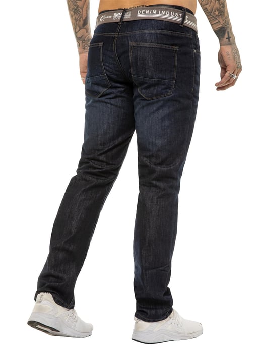 Enzo | Herren Designer Regular Fit Denim Jeans - Indigo - Image 4