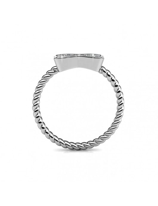 Ring mit gedrehter Schleife - Silber und Kristall - Image 5