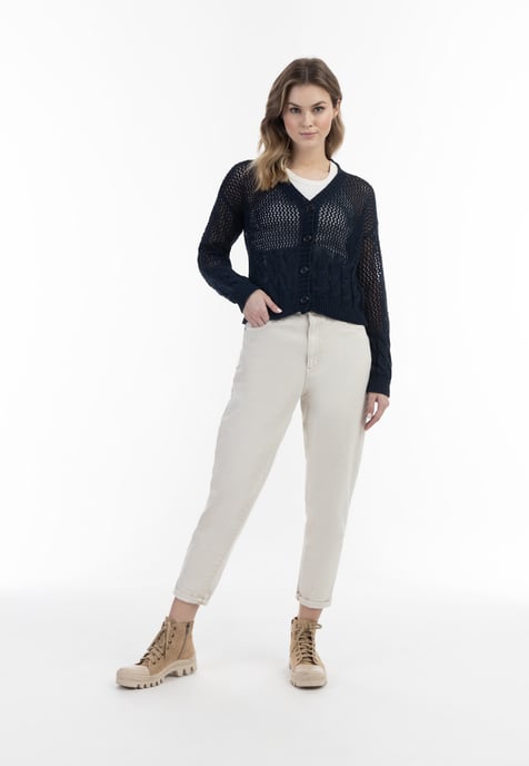 Dreimaster Weitmaschige Strickjacke Damen Marine - Image 1