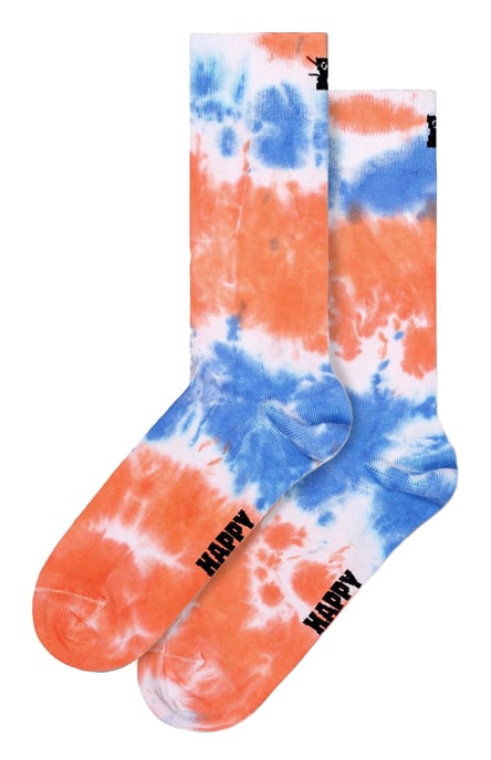 Novelle Batik Socken | Happy Socks | Atmungsaktive mehrfarbige lustige Dress-Socken | Geschenk-Socken - Pfirsich - Image 1