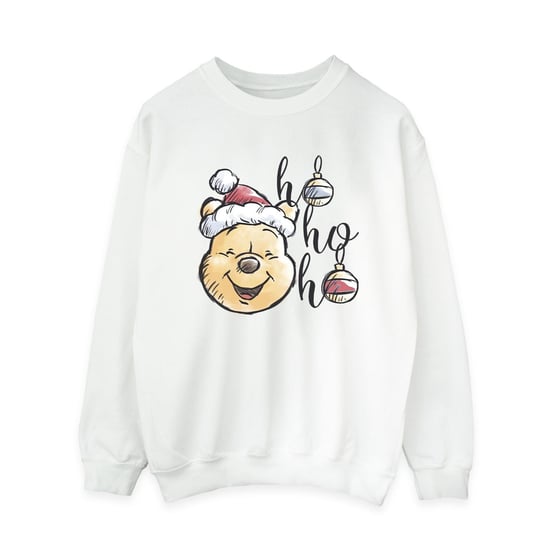 Disney Womens/Ladies Winnie The Pooh Ho Ho Ho Baubles Sweatshirt (White)