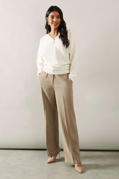 Fine Gauge Button Front V Neck Knitted Top - Image 2