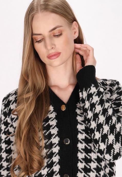 Dreimaster Cardigan Damen Schwarz Wollweiss - Image 5