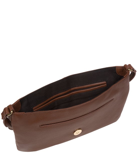 'Ruby' Dark Tan Nappa Leather Cross Body Bag