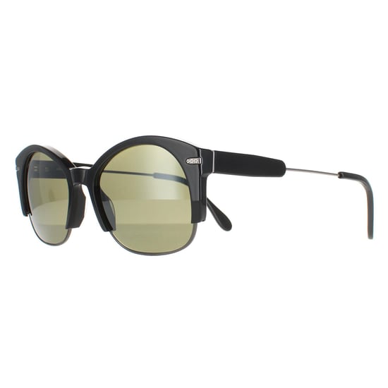 Serengeti Semi Rimless Womens Shiny Gunmetal Black  Polarized Green 555nm Vinita