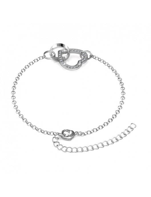 Verschlossenes Herz-Armband - Silber und Kristall - Image 4