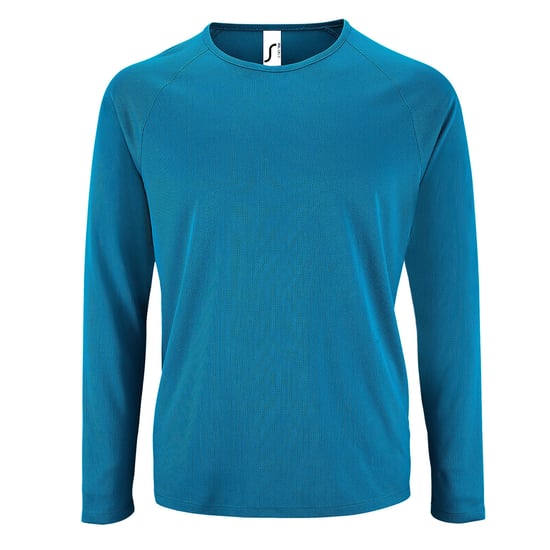SOLS Mens Sporty Langarm Performance T-Shirt (Aqua) - Image 1