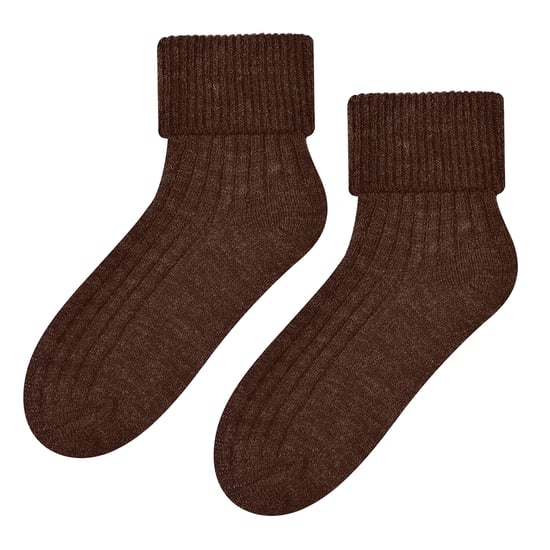Damen Bettsocken aus Wolle | Steven | Superweiche gemütliche Lounge-Schlafsocken Schokolade - Image 1