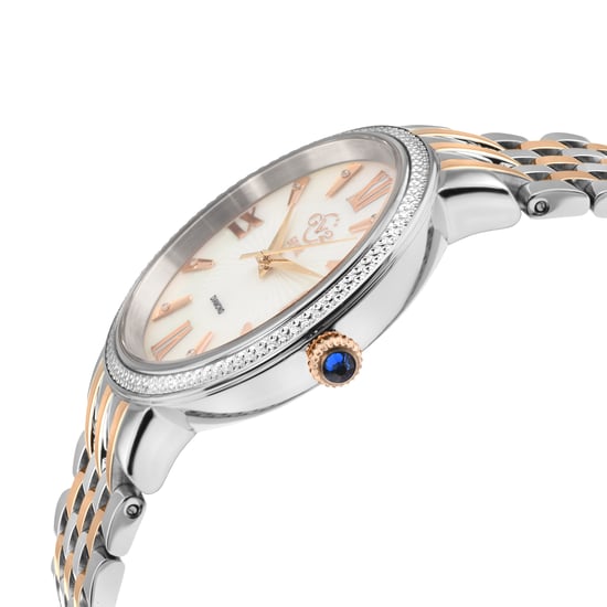 GV2 Damen Genoa 12535 Schweizer Quarz Perlmutt Diamant zweifarbig Edelstahl Uhr - Image 3