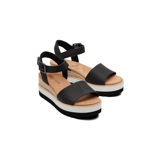 TOMS Diana Leder Women's Schwarze Keile - Image 1
