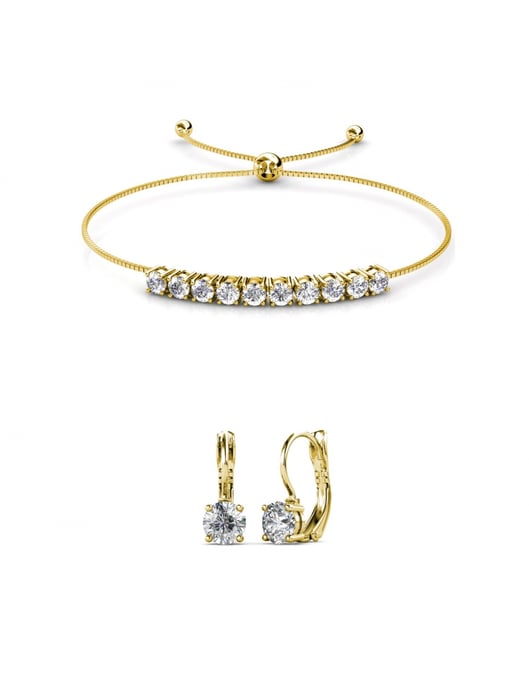Rundes Kristall Mia Set - Gold und Kristall - Image 1