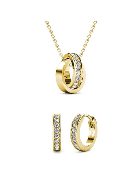Parure et Coffret Kreis-Reifen - Doré et Cristal - Image 1