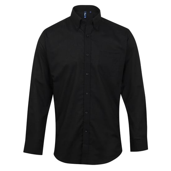 Premier Signature Herren Oxford-Hemd / Arbeitshemd, langärmlig (Schwarz) - Image 1