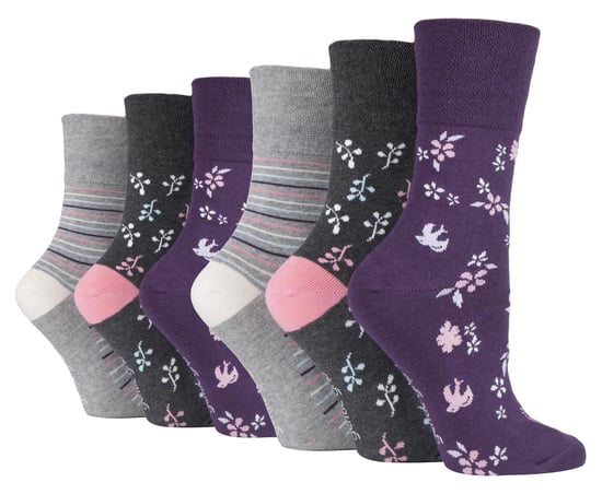 Gentle Grip - 6 Paar Damen Gentle Grip nicht elastische Socken - SOLRH214 - Image 1