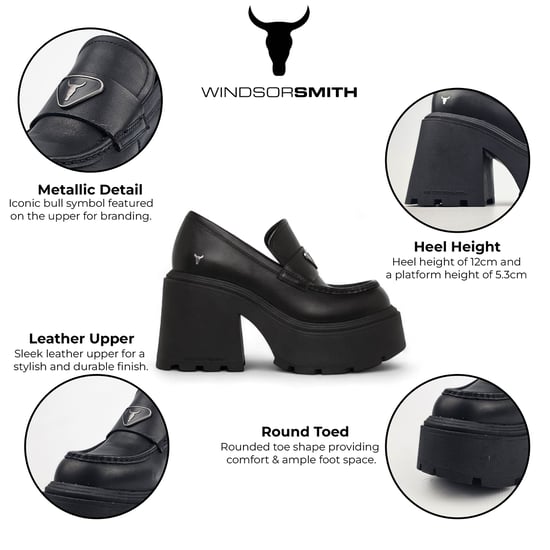 Windsor Smith Schwarze Leder Plateauschuhe - Spolied - Image 2