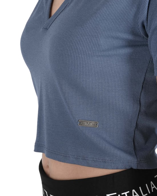 19V69 Italia Womens Crop Top Cloe Raf Blue