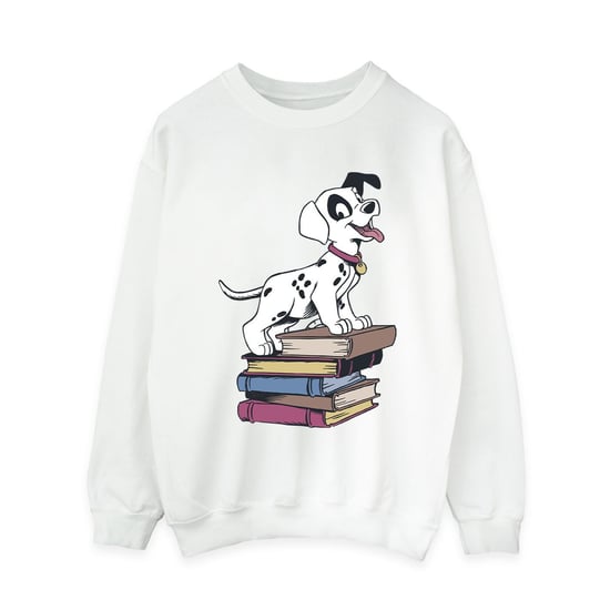 Disney Womens/Ladies 101 Dalmatians Books Sweatshirt (White)