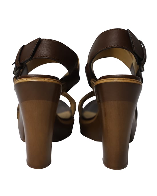 Lanvin Holzen Absätzen aus braunem Leder - Image 4