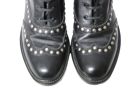 Saint Laurent Army Schnürstiefel mit Nieten aus schwarzem Leder - Image 5