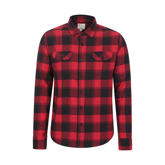 Mountain Warehouse Mens Trace Flannel Long-Sleeved Shirt (Red)