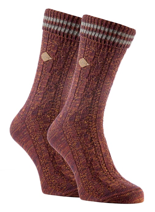 2 Pack Herren Kabel stricken Baumwolle Boot Kleid Socken mit Turn Over Top - Image 1