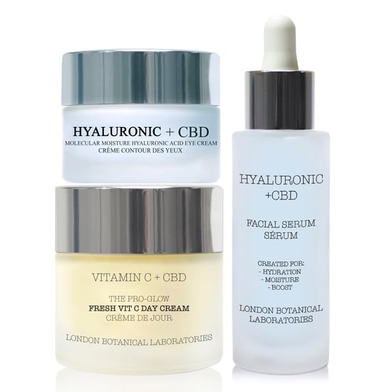 Vitamin C + CBD | The Pro-Glow Fresh Vit C Day Cream 50ml + Hyaluronic acid + CBD Molecular Moisture Surge Eye Cream 20ml + Hyaluronic Acid + CBD Moisture Surge Serum 30ml