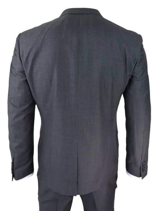 Herren 3-teiliges Anzugset in Anthrazitgrau mit klassischem Steppdesign im Retro-Stil - Image 3