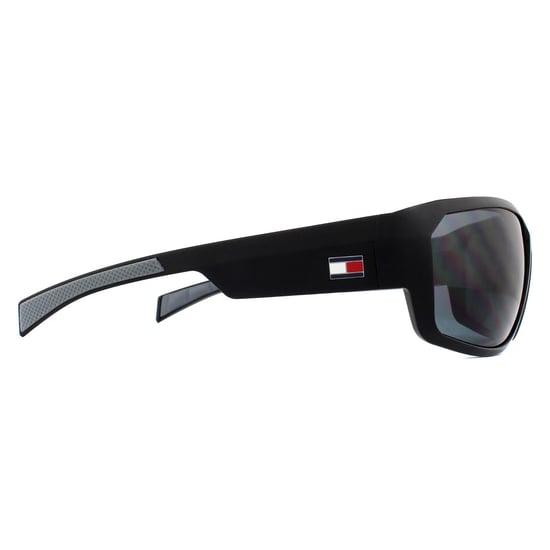 Tommy Hilfiger Wrap Mens Matte Black Grey Lunettes de soleil - Image 4