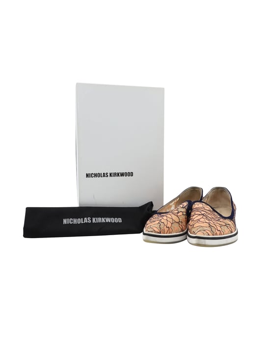 Nicholas Kirkwood Alona Schnür-Spitze Loafer aus orangefarbenem Nylon - Image 2