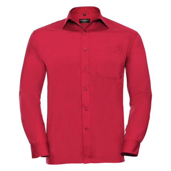 Russell Collection Herren Langarmhemd (Klassisches Rot) - Image 1