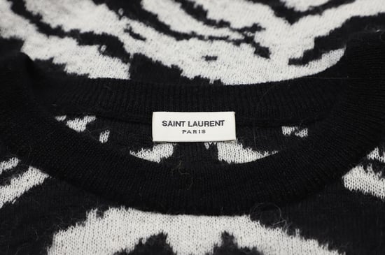 Saint Laurent Tiger-Intarsien-Pullover aus schwarzem Mohair - Image 6