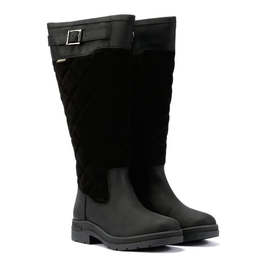 Barbour Oak Tall Wildleder/Leder Women's Schwarze Stiefel - Image 1