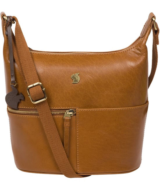 Little Kristin' Dark Tan Leather Shoulder Bag