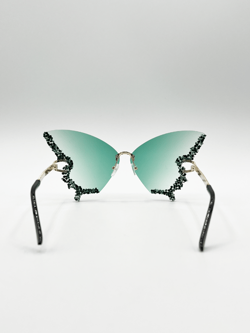 Butterfly Lens with Crystal Detail in Green - Image 4