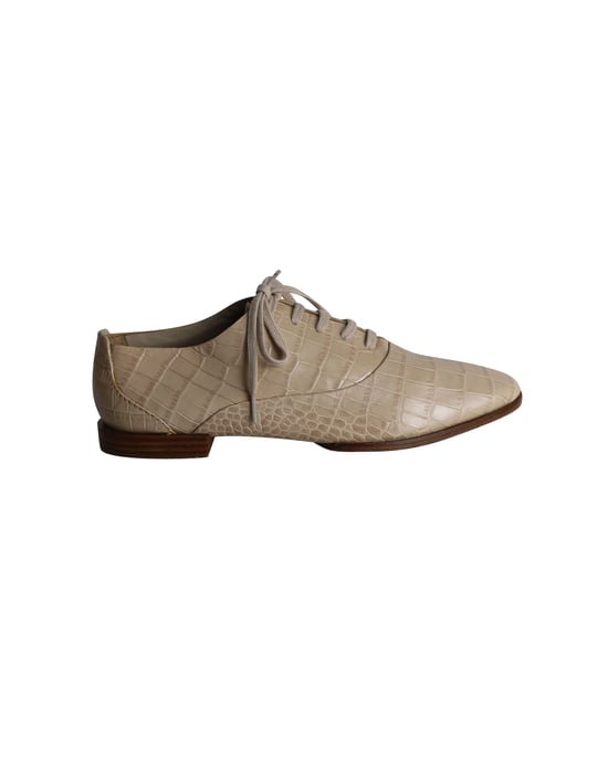 Alexander Wang Ingrid Krokodilprägung Oxfords aus beigem Kalbsleder - Image 1