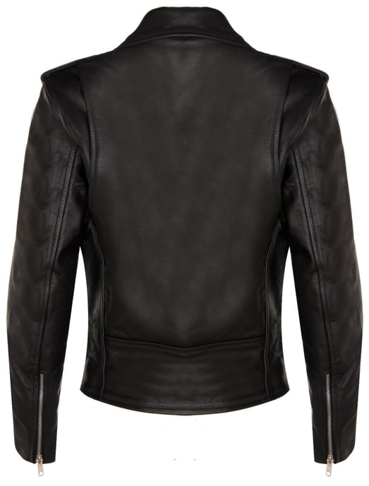 Womens Cowhide Leather Biker Jacket-Mansfield