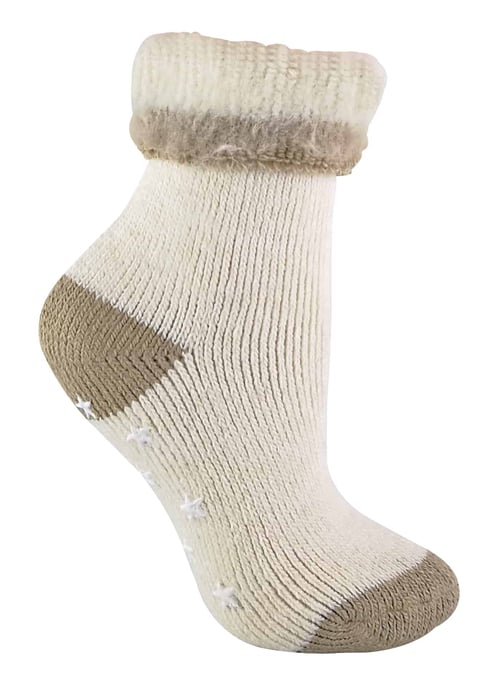 Damen Alpaka Wolle Blend Thermal Slipper Bettsocken mit Greifern - Image 1