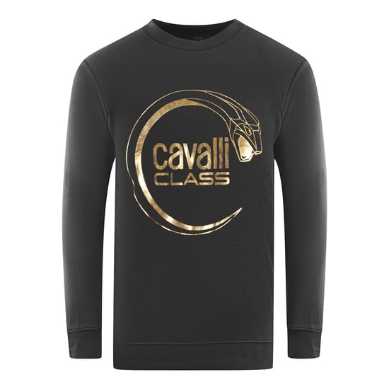 Cavalli Class Piercing-Schlangenlogo Schwarzes Sweatshirt - Image 1