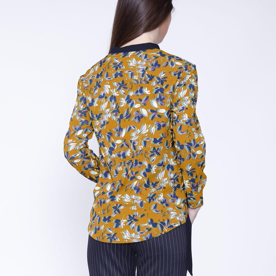 Satin-Kolibri-Bluse und Blätterdruck - Image 2