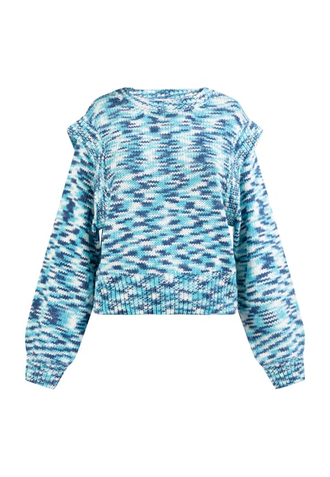 Mymo Strickpullover Damen Blau Mehrfarbig - Image 1