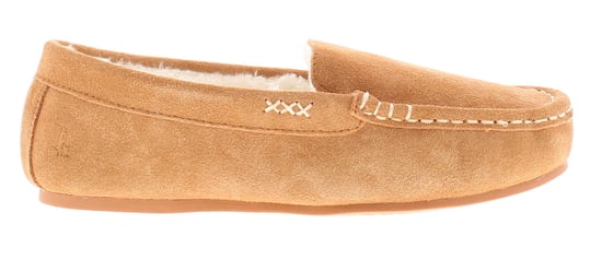Hush Puppies Annie Mocassin Wildleder Damen Hausschuhe In Beige - Image 2