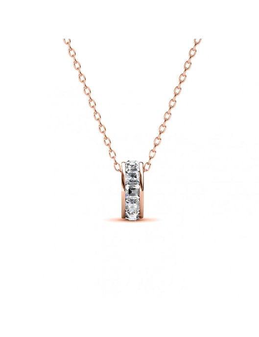 Quadratische Roller-Anhänger - Rose Gold und Kristall - Image 1