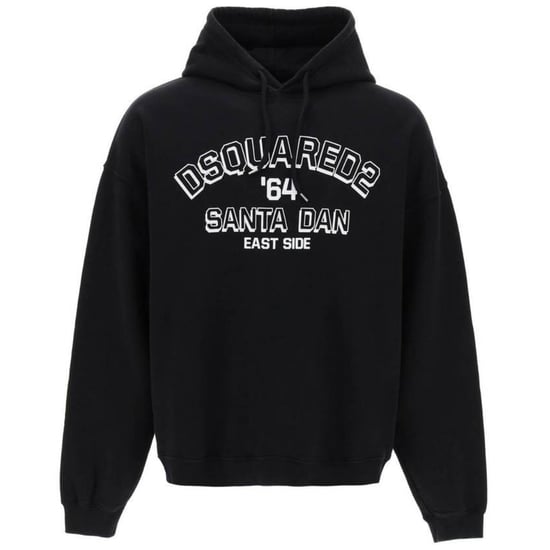 Dsquared2 Loose Fit Santa Dan Logo Schwarzer Kapuzenpullover - Image 1