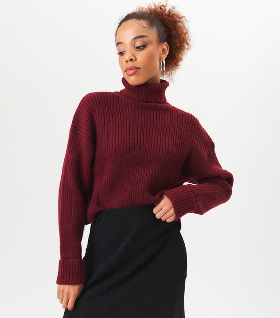 Hochgeschlossener Grobstrick-Pullover - Image 2