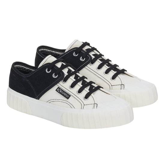 Superga - Damen Sneaker, Blockfarben (Schwarz/Blau/Orange) - Image 1