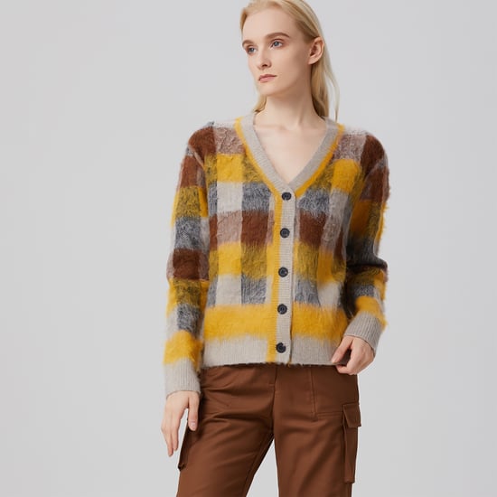 Strickjacke mit Karomuster - Image 2
