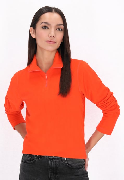Mymo Fleecepullover Damen orange - Image 3