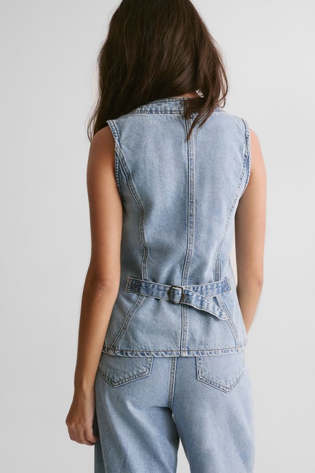 The Longline Denim Waistcoat - Image 4